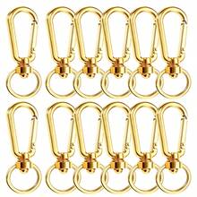 12 buah Klip Gantungan Kunci, Jepitan Pegas Putar Logam Tahan Lama, Cocok untuk Berkemah, Mendaki, Bepergian, Gantungan Kunci DIY, Rantai Hewan Peliharaan, Jepitan Tali, Lencana ID, Dompet, Tas Tangan, Aksesoris, Liontin Boneka, Kerajinan Tangan, Pembuatan Hadiah - Gesper datar 7G - View 9