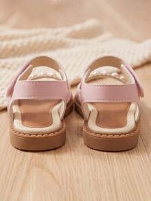 3-12 Years Old Girls Sandals, Wavy Lace With Pearl Decoration, Suitable For Daily And Other Occasions - Pink - View 4