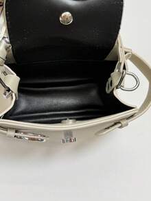 Bolso de mano elegante y de moda para mujer con bufanda, bolso bandolera, blanco, adecuado para compras, ir al trabajo, citas - Blanco - Ver 10