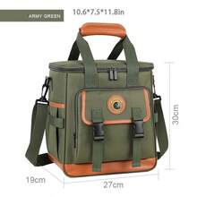 1 New Stylish Color-Blocked Large-Capacity 15.5L Insulated Picnic Cooler, Outdoor Compass Camping Bag - Multicolor - View 12
