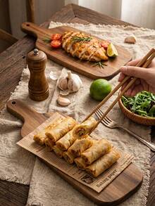 Long Handle Kitchen Cutting Board, Thick Kitchen Utensil, Solid Wood Material, Table Decoration Board, Home Kitchen Tray, Rustic Style Kitchenware, Suitable For Kitchen, Dining Room, Camping, RV, Essential For Camping And RV Travel - Wood Color - View 10