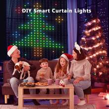 LED Smart Curtain Light String, IP44 Waterproof, Smart Curtain Lights With App Remote Control, DIY Dynamic Animations And Text Effects, Perfect For Valentine's Day, Christmas, Garden Decorations, Father's Day, Outdoor And Bedroom Decor-The Perfect Gi - 9.9FT/400LED - 查看 5