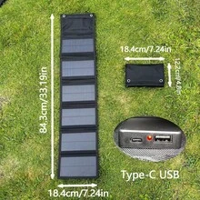 Portable Foldable Solar Charging Panel With USB+Type-C Dual Port Charging, Monocrystalline Silicon Solar Panel, Suitable For Charging Phones, Tablets, Laptops, Cameras And Other Digital Products - View 3