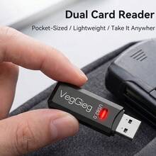 Pembaca Kartu SD/TF USB 2.0 VegGieg 2-in-1 Slot Ganda Pembaca Kartu Memori Kecepatan Tinggi Kompatibel dengan Kamera, Ponsel, Laptop, Pasang dan Mainkan - View 9