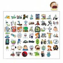 Warner Bros 50張 Rick and Morty 角色剪紙貼紙,動漫人物與場景貼紙系列,DIY手機、車輛與水壺裝飾配件,完美粉絲周邊,可愛派對小禮與動畫收藏家驚喜禮物 - 彩色 - 查看 3