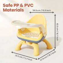 1 pieza Silla alta infantil multifuncional desmontable con almohadilla activada por sonido, ajuste de doble velocidad, bandeja extraíble, base estable antivuelco - Multicolor - Ver 4