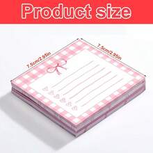120 piezas Notas adhesivas con patrón de lazo, blocs de notas, adecuados para uso en oficina y estudio, rosa lindo, regalo para familiares y amigos, patrón aleatorio - Multicolor - Ver 4