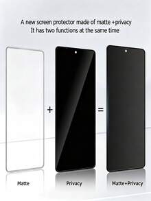 MSRI 2pcs Ceramic Matte Anti-Peeping Screen Protector, TPU Soft Film, Shock-Absorbing Layer, Protects Against Bumps, Scratches, Privacy Protection, Matte Frosted Layer, Anti-Fingerprint, Hydrophobic And Oleophobic, Compatible With IPhone Ultra/18 Pro Max/18 Pro/18/17E/17 Pro Max/16 Pro Max/15 Pro Max/14 Pro Max/13 Pro Max/12 Pro Max/11 Pro Max/17 Pro/16 Pro/15/14/13/12/11 And Other Series. - Black - View 5