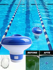 Automatic Floating Pill Dispenser For Swimming Pool - Automatic Pool Chemical Dispenser, Made Of Durable Plastic, Easy For Pool Maintenance, Featuring An Integrated Floating Design. When The Tank Is Full, It Floats On The Pool Surface, Enhancing The Overall Aesthetics Of The Pool. (Cleaning Tablets Not Included) - Multicolor - View 1