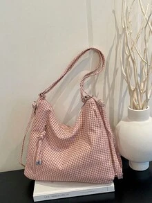 Ransel Gaya Korea Kapasitas Besar, Tas Selempang Baru, Tas Bahu Serbaguna Modis untuk Komuter - Berwarna merah muda - View 8