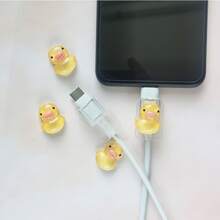 Charming Duck Soft USB Cable Protector - Data Cable Protection Sleeve For Phone Accessories - Durable, Anti-Break, Exquisite Design - Yellow - View 4