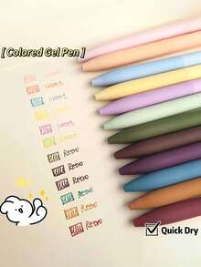 Juego de 6 bolígrafos de gel vintage en tonos neutros - Bolígrafos neutros de macaron de leche - Bolígrafos de color dopamina con clic de 0.5mm de secado rápido para diarios, dibujo, toma de notas, bolígrafos de colores, regreso a la escuela - Lápices de colores - Ver 3