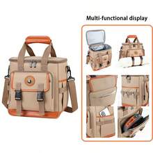 1 New Stylish Color-Blocked Large-Capacity 15.5L Insulated Picnic Cooler, Outdoor Compass Camping Bag - Multicolor - View 10