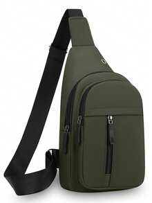 Bolso de pecho para hombre 2026 nueva moda, diseño casual de primavera, bolso bandolera de un solo hombro, bolso para exteriores de gran capacidad - A - Ver 14