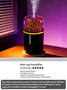 Volcano Shaped 180ml Car Humidifier: Ultrasonic 2-In-1 (Aromatherapy + Humidification), Fine Mist, LED, USB, Quiet, Compact. Suitable For 6 Essential Oils. Options: 1 Bottle Essential Oil + 1 Unit / 1 Unit - Black and White - View 19