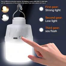4pcs/2pcs/1pc Multi-Function Super Bright USB Rechargeable LED Bulb Lamp, Suitable For Outdoor Camping, Emergency Use And Yard Decoration - Multicolor - View 6