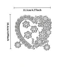 1pc Floral Metal Embossing Heart-Shaped Template, DIY Scrapbook Embossing Template, Handmade Greeting Card Decoration Embossing Mold, Gift Card Handmade - Heart - View 7