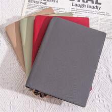 1pc Soft Leather Notebook, Lined Diary Notebook A5, 200 Pages For Writing, Suitable For Study And Office School Supplies - A5 - View 7