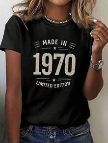 Casual And Stylish Country Diseño Gráfico Print Regular Size Women'S Fashion Round Neck Camiseta For Spring And Summer, Adorned With A Cowboy Hat Design - Negro - Ver 2