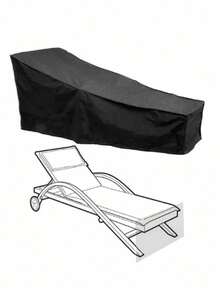 1pc Chaise Lounge Cover, Waterproof, Dustproof, Sun Protection For Patio, Beach And Garden - Multicolor - View 5