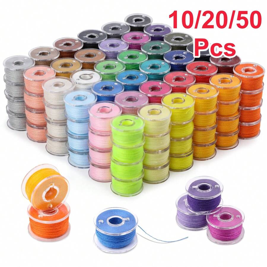 10/20/50Pcs Multicolor Sewing Machine Bobbins Spools Reusable Plastic Bobbins For Home Sewing Accessories Tools - A - View 1