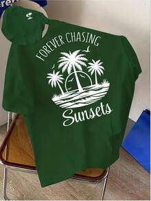Camiseta de hombre moderna FOREVER CHASING con estampado Sunaeta de doble cara, cómoda, suave y de corte regular. - Negro - Ver 7