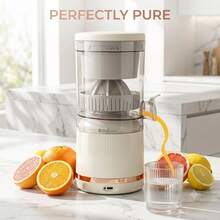 Aesthetic Portable Electric Citrus Juicer, Cordless Automatic Juicer & Orange Squeezer, Hands-Free Vitamin C Maker For Home, Travel & Wellness - White - View 1