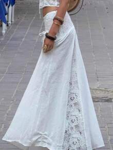 Women's White Summer Outfit Elegant Party Casual Skirt Commuter Wear - White - View 3