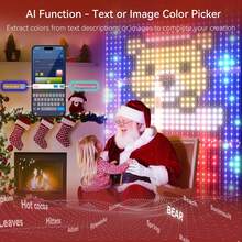Smart Curtain String Lights, Connects To An App,Programmable DIY Patterns And Text; Perfect For Halloween, Valentine's Day, Christmas, Garden, Father's Day, Outdoor, And Bedroom Decorations - 5.2FT/256LED - 查看 10