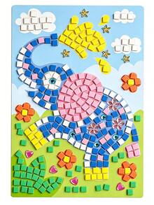 Bộ đồ chơi giáo dục trẻ em dán ghép hình gạch mosaic, bộ vật liệu tự làm thủ công DIY - Nhiều màu - Xem 11