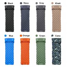 1pc Outdoor Inflatable Sleeping Pad, Camping, Hiking, Picnic Essential Lightweight Portable Foldable Moisture-Proof Mat Outdoor Gear Summer Travel Must-Have, Foot-Pumped Extra Wide Extra Thick Inflatable Mattress - Multicolor - View 8