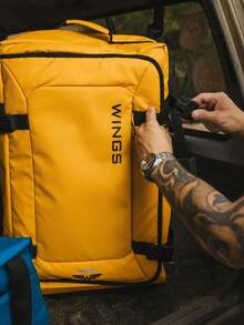 W WINGS Large Compression Soft Suitcase 28" 24" 20" Inch ROOK | Travel Bag Luggage Polyester Zipper High Quality, Waterproof, Telescopic Handle Wheels YELLOW - Yellow - View 11