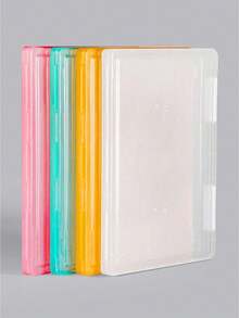 Caja de archivos de plástico PP A4, adecuada para estudiantes, caja de archivos de datos portátil de doble capa multicapa, caja de almacenamiento de contratos impermeable, adecuada para estudiantes, personal de oficina, personal financiero, 2 en 1 portapapeles y caja de archivos, temporada de regreso a la escuela - Multicolor - Ver 4