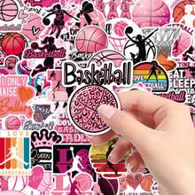 50pcs Sports Basketball Pink Fun Cartoon Creative Cute Decorative Desktop Guka Stickers For Women - Women's Basketball - 1991 - View 7