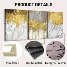 3pcs Wooden Framed Canvas, Abstract Oil Painting Poster, Fantasy Decorations, Frame Painting, Modern Art, Canvas, Perfect Gift For Friends And Family, Home, Room Mural, Office, For Living Room, Bedroom Wall Decor, HD, 8K, Odorless, Waterproof. - Framed - View 9