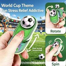 2026 World Cup Football Spinner EDC Push Slider Keychain Magnetic Fidget Toy Rotatable Soccer Ball Stress Relief Key Ring Portable Office Anxiety Relief Fidget Gadget Car Key Accessory Gift For Men Teen Soccer Fans - Multicolor - View 2