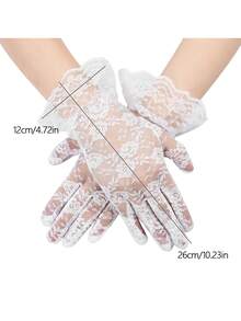 1/6 Pair D EXCEED 20s Women's Cherry Blossom Lace Fingerless Short Gloves Accessory - Suitable For Wedding Bridesmaid Outfit, Tea Party, Banquet, Music Festival Theme Party - Multicolor - View 12