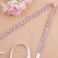 Bridal Waist Belt Accessory Rhinestone Wedding Dress Waistband Bride Beaded Barcode Belt - A - View 12