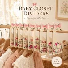 1 Set Baby Closet Dividers, Wooden Baby Clothing Classification Labels, Monthly Age Organizer Hanging Tags NB‑24M+ - Multicolor - View 2
