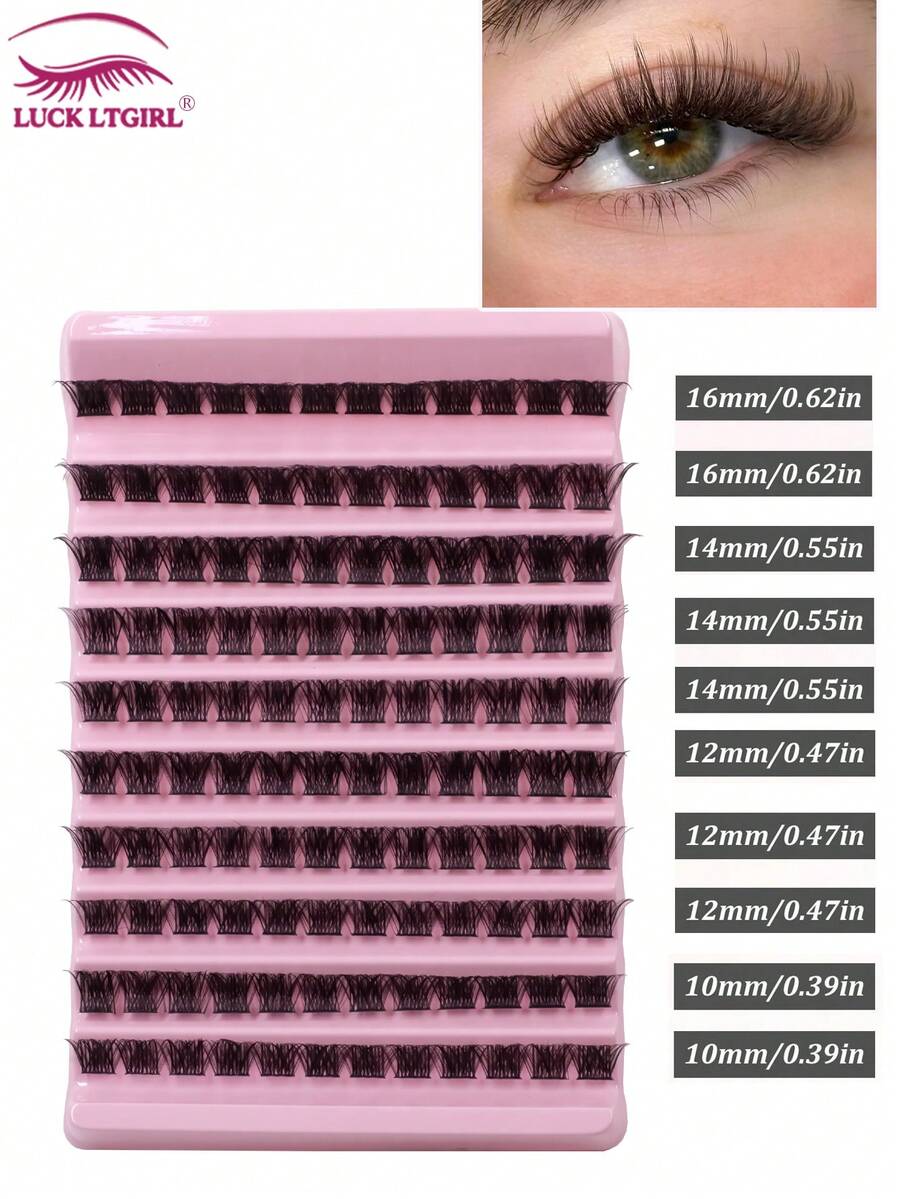 120 Clusters DIY Eyelash Extensions, Fine Band Cross Natural Style, Soft And Lightweight, Single Cluster False Eyelashes, Cluster Eyelashes, Single Strand False Eyelashes - D - View 1