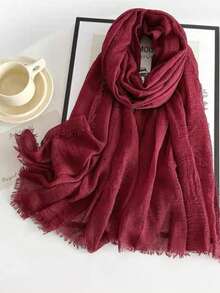 Solid Color Casual Polyester - Rouge Red - View 2