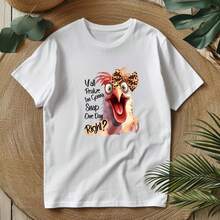 1/2/3pcs Funny Leopard Bow Chicken Iron-On Patch, Interesting English Slogan DIY Heat Transfer Sticker, Suitable For Clothing, T-Shirt Making, Pillow Decoration, Apparel Items And Applique - Multicolor - View 9