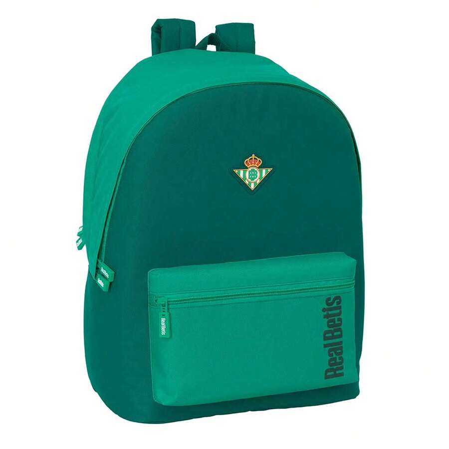 Real Betis Balompié | Betis Balompié School Backpack Adaptable To Trolley (Without Trolley) Water Resistant, Official License, 2 Large Compartments, Bottle Pocket - Double (1) - View 1