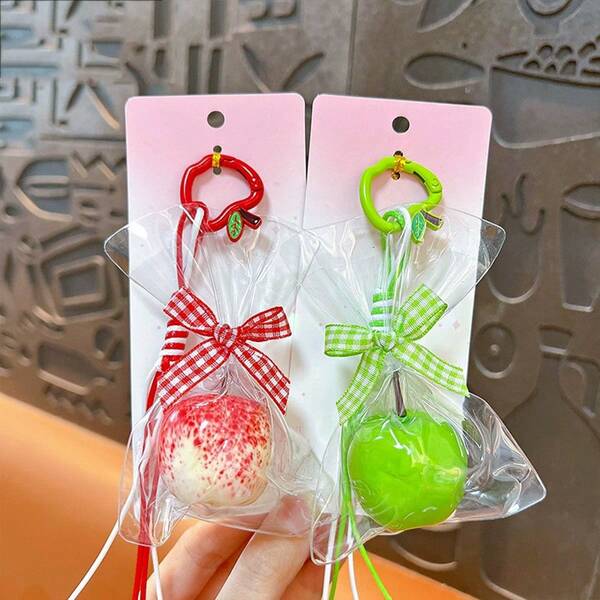 1 pièce Porte-clés pendentif fruit créatif et mignon, porte-clés de voiture de haute beauté, pendentif de sac, bouton pomme unique, cadeau de couple