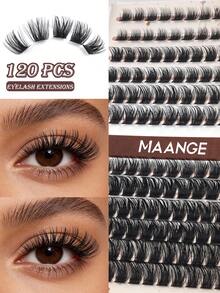 MAANGE 120入混長度蓬鬆假睫毛簇，大容量動漫風細緻睫毛簇接睫毛，濃密豐盈單根睫毛居家用，適合打造濃密蓬鬆自然妝感，DIY居家美容，大容量單根睫毛冊，適合初學者、新手及化妝師，女性旅行、派對、工作場合，女性禮物首選 - D - 查看 6