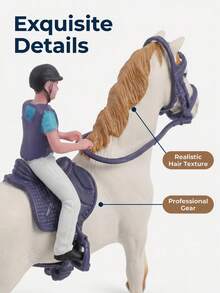 1pc Large Hollow Plastic Horse Model Toy, Farm Animal Toy For Children's Educational Recognition, Halloween Christmas Decoration Gift, Realistic Static Simulation Horse Model Toy, Children's Animal Recognition Toy, Horse Ranch Scene Decor Horse Toy, Farm Animal Toy - Multicolor - View 7