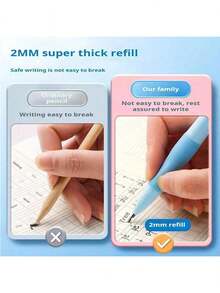 4pcs Automatic Pencils + 4 Boxes (32PCS) Refills + 4 Erasers, 2.0mm, HB Automatic Pencils, Correct Grip Posture, Prevent Lead Breakage, Suitable For School And Office Writing/Drawing Supplies, Back To School Essential With Built-In Sharpener, Correct Posture Pencils, 2.0mm Thick Lead, Hard To Break, Correct Posture Writing Automatic Pencils, Can Be Used For Writing, Drawing - Pencil Set - View 5