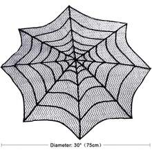 1pc Halloween Spider Web Tablecloth Black Spider Web Placemat Set Decorative Fireplace Cover Lace Table Runner Coaster Pad Party Supplies, Wedding Decor, Summer Decor, Outdoor Garden Decor, Outdoor Decor Supplies - Spider Web - View 3