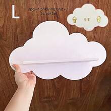 Estante de pared con forma de nube, estantería de madera para exhibir muñecas, estante decorativo de pared montado para la guardería y la habitación de los niños - Blanco - Ver 13