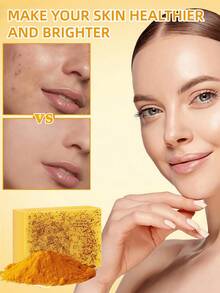 1/2/6PCS Natural Turmeric Kojic Acid Soap | Triple-Action Cleanser | Brightens, Smooths & Fades Dark Spots | Dermatologist-Tested For Face & Body, Morning & Night Use For Men & Women - Lemon - 查看 8
